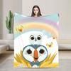 Puffin Rock  Blanket Quality Warm Soft  Bedding Throws Winter Kids Outdoor Pattern Bedspread