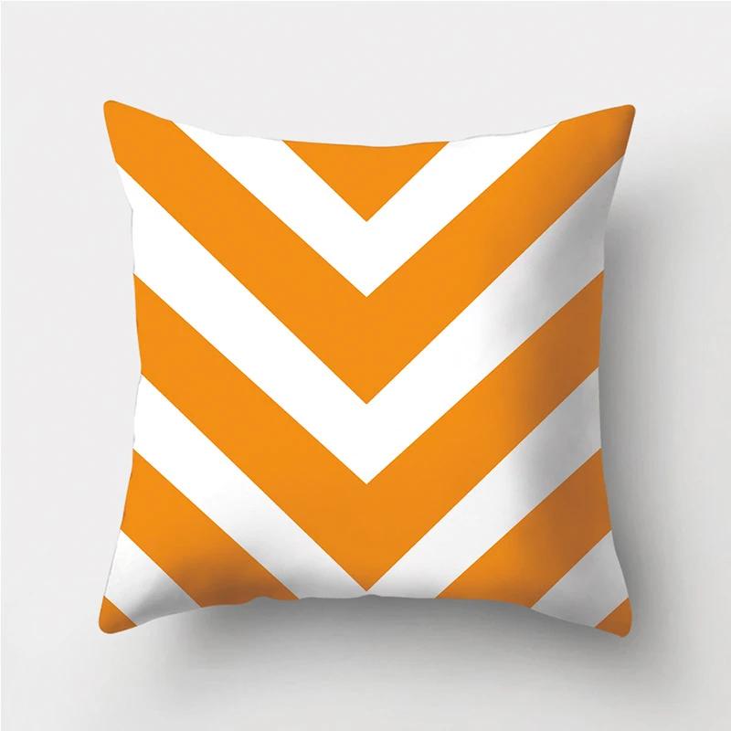 Orange Geometric Pattern Decorative Cushions Pillowcase Polyester Cushion Cover Throw Pillow Sofa Decoration Pillowcover 40923