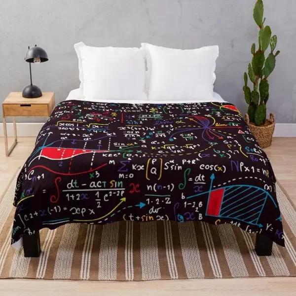 Mathematical Formula Flannel Throw Blanket Funny Math Blanket Queen Size for Couch Bed Sofa Decor Super Soft Cozy Warm Bedspread
