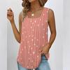 Camiseta de verano para mujer, chaleco holgado con cuello cuadrado sin mangas y lunares, Tops para mujer