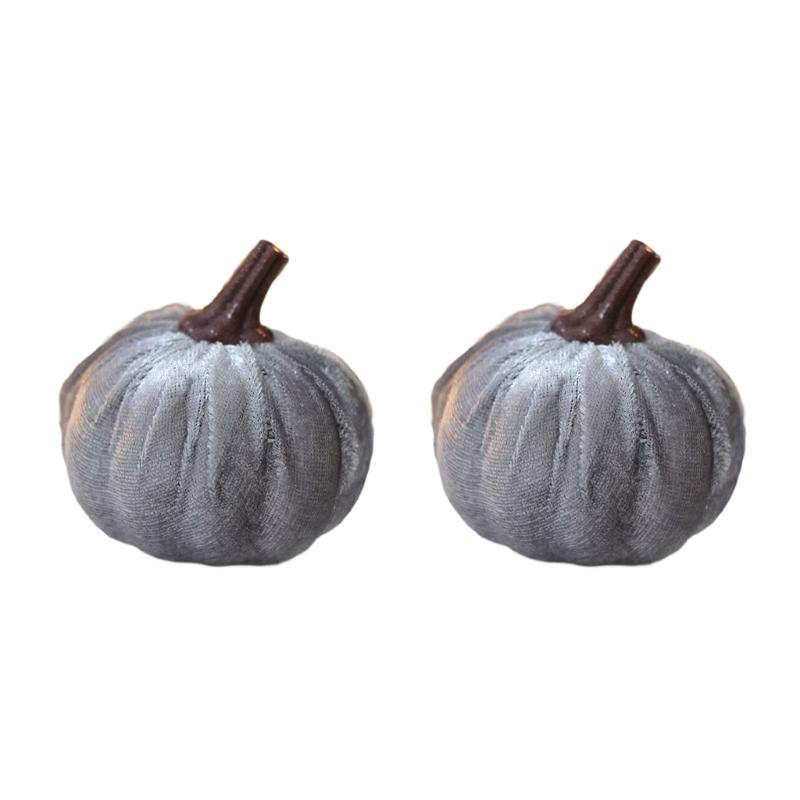 Velvety Pumpkin Decoration Fall Harvest Festival Home Office Display Accessories Dinning Table Centerpieces