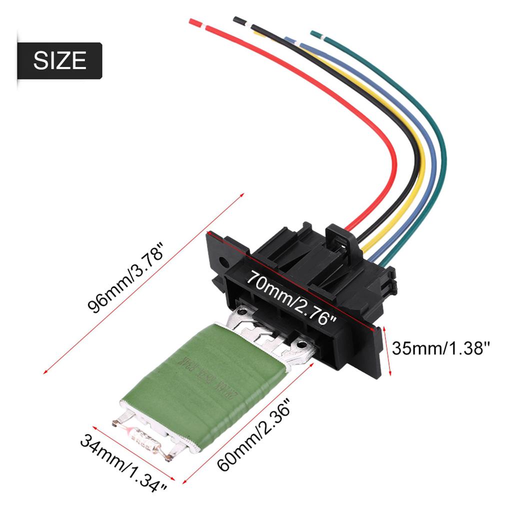 Heater Motor Blower Fan Resistor with Wiring Repair Plug Harness for Fiat Grande Punto Qubo
