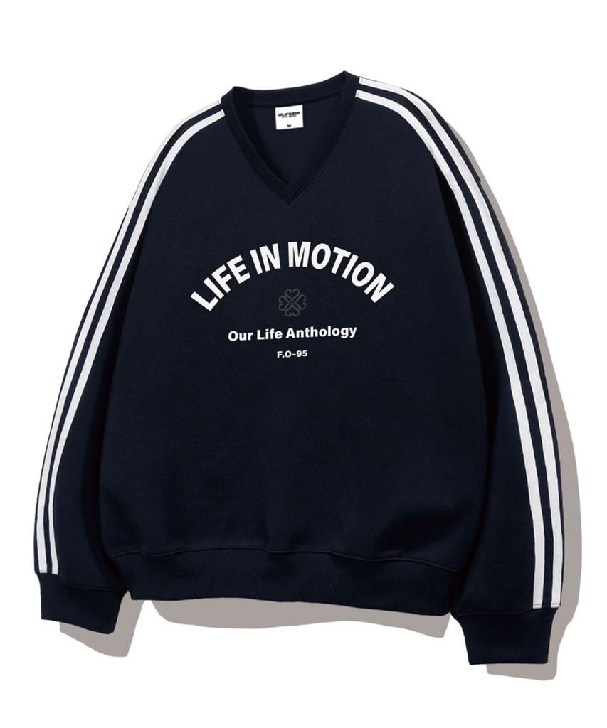 ULIFEZIP Arch In Motion Oversized Track V-Neck Sweatshirt 5 Colors [Ulzv_2004]