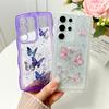 Capa de borboleta com glitter para Samsung Galaxy S24 Ultra S22 Plus S23 FE A55 A54 A15 A14 A13 A53 A35 Capa de silicone macia brilhante