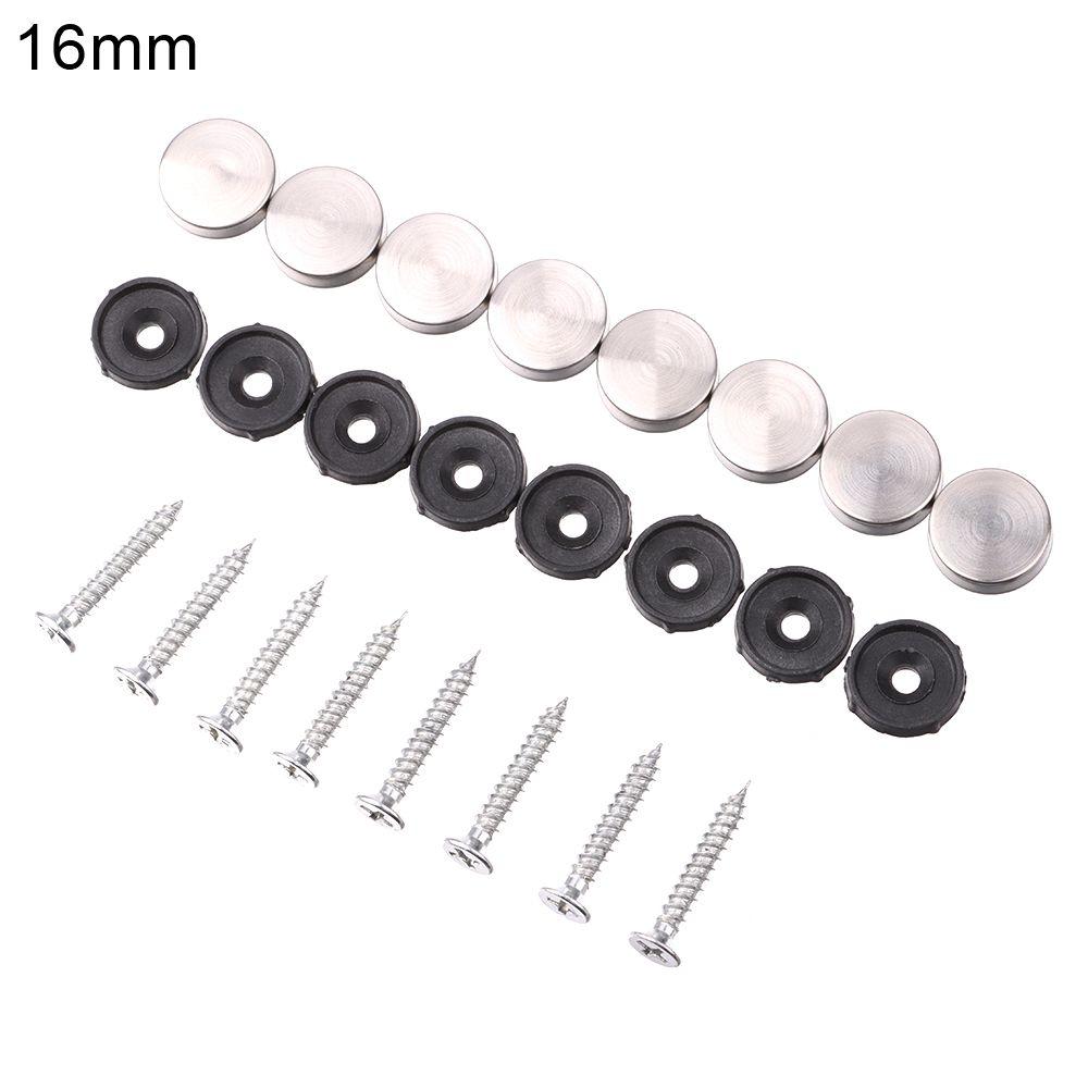 8 Sets 12-30mm Spiegelbevestigingen Schroeven Decoratieve Dop Spijker Reclame Glas Schroef Roestvrij Staal Deksel Meubelbeslag