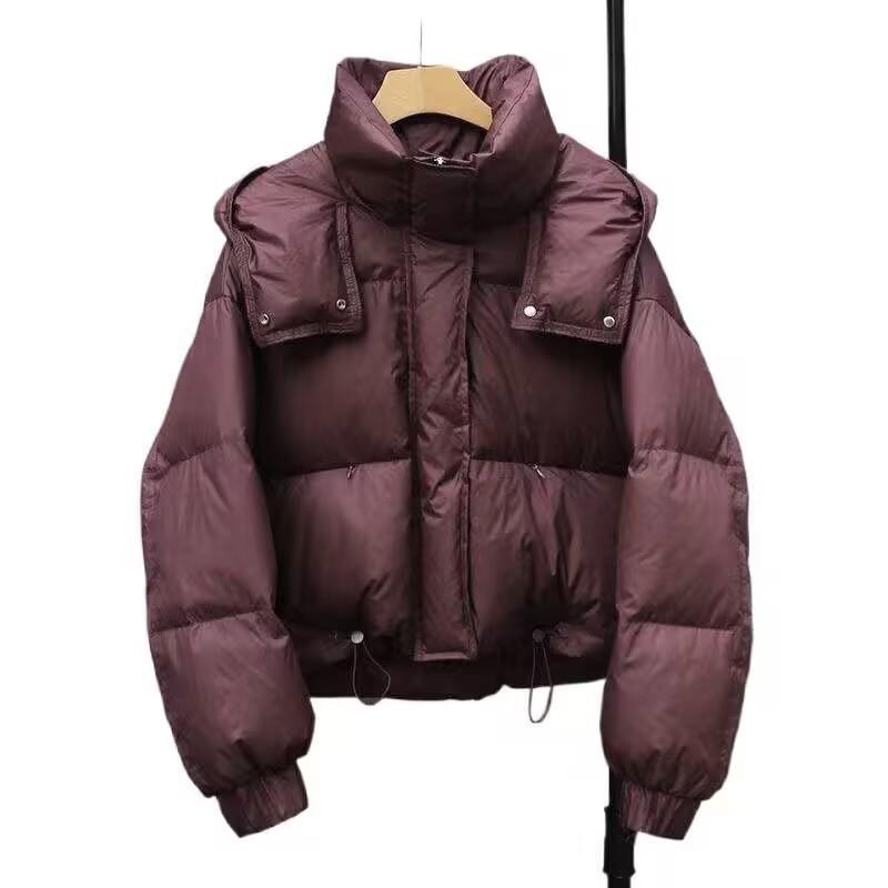 Short Down Jacket Women's Winter New Fashion Puffs Small Design Bread Jacket White Duck Down Jacket
