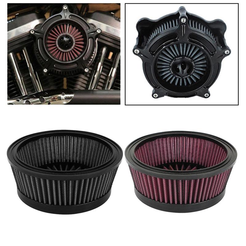 High Flow Reusable Motorcycle Air Filter Intake Cleaner Round Tall Fit for Harley Touring FXDLS Softail Sportster