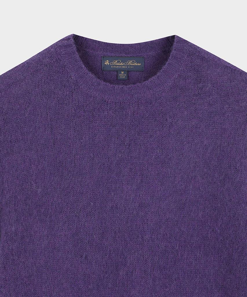 BROOKS BROTHERS Brushed Wool Classic Sweater (Purple) (Bbwrmm4280Tew)