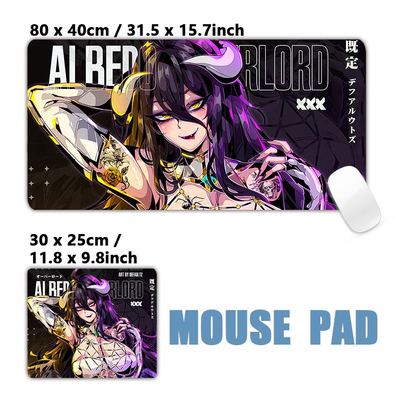 Nieuw Ontwerp Japanse Anime Overlord Schedel Ainz Ooal Gown Albedo Sexy Meisjes Zwarte Muispad Muismat XXL Toetsenbord Bureau Mat