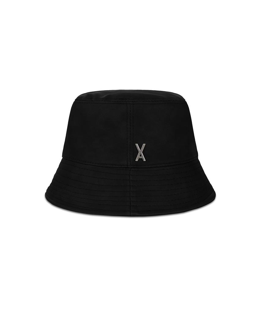 Bajal Va Studded Vegan Leather Bucket Hat Black