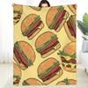 Comfort Burger Themed Flannel Blanket - Soft, Lightweight and Double-sided for Sofas, Beds, Camping | Durable