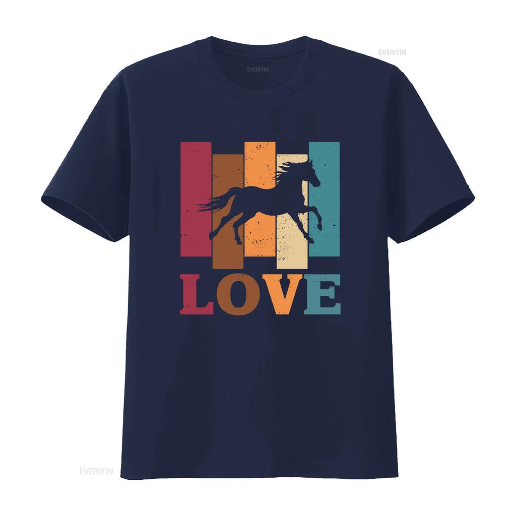 Horse T Shirt I Love Lover Rider Owner Trainer Who Loves Horses HOR004F01 Vintage Washed Streetwear Designer Clothes Unisex