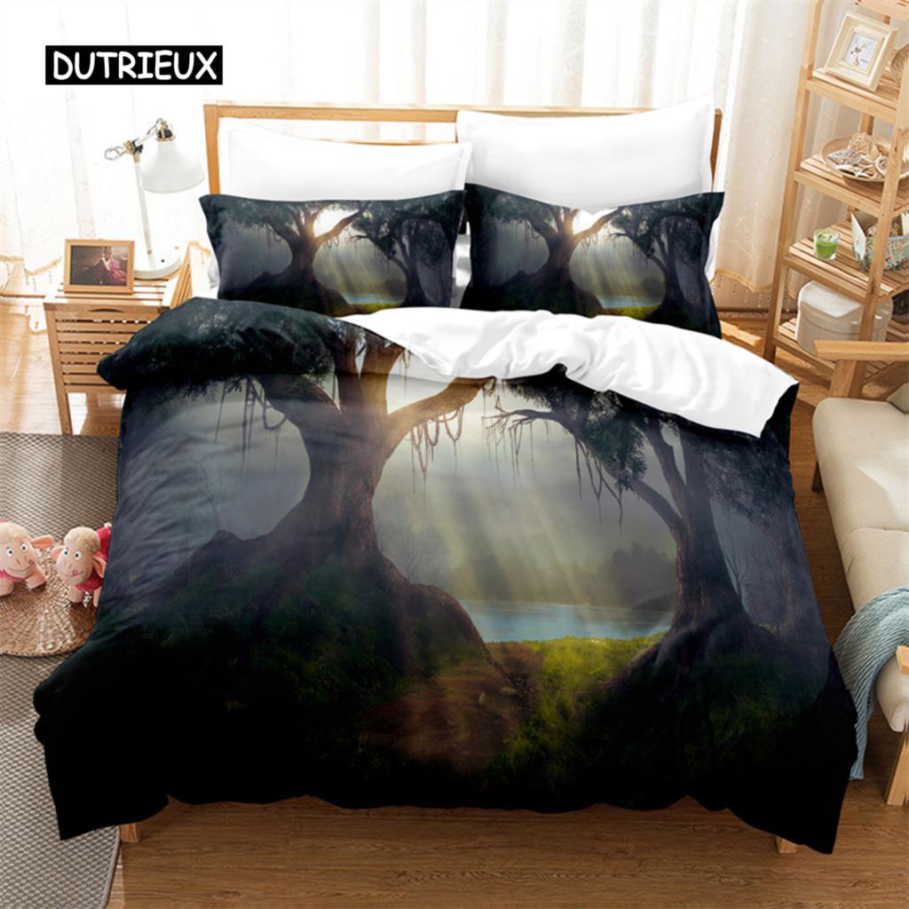 Creative Leaves Bed Ensemble Quilt Cover Collection 3d Bedding Digital Printing Bed Linen Queen Dimension Size Bed Ensemble Fashion Design