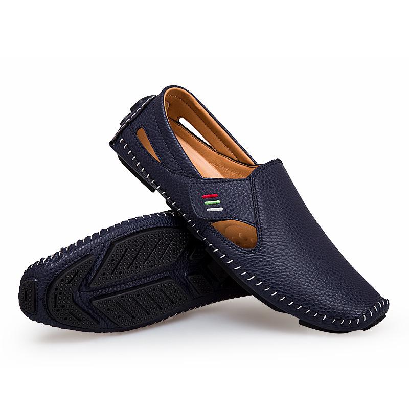 Fashion 2024 New Men's Casual Shoes Genuine Leather Handmade Men Loafers Fashion Breathable Walking Shoes Slip On Soft Men Driving Shoes