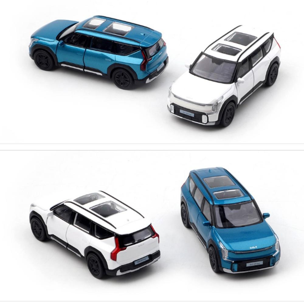 Bine 1:38 Kia EV9 Fullback, Albastru/Alb Metalic turnat sub presiune, MiniMașinuță