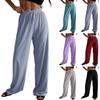 Women Casual Pants Elastic Wide Leg Summer BeachTrousers Lightweight Comfy
