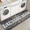 American-Style Vintage Laundry Room, Bathroom Rug Kitchen Dirt-Resistant And Easy-To-Clean Floor Mat, Entrance Door Mat