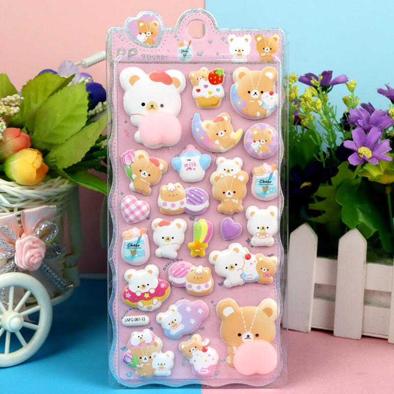 Children'S New Cartoon 3D Bubble Stickers Cute Animal Designs Stress-Relieving Squeezable And Fun Butt Stickers Gifts