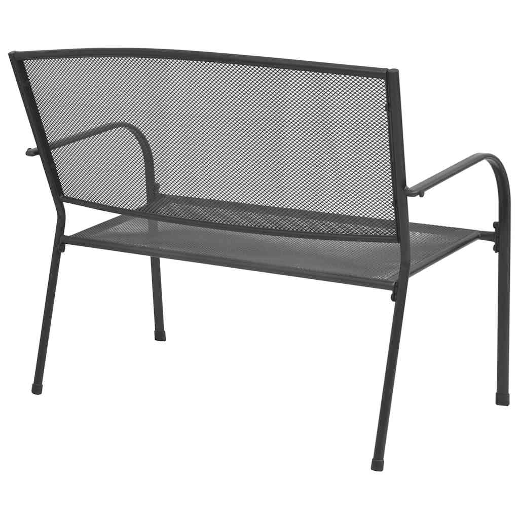 vidaXL Garden Bench 108 Cm Steel and Wire Mesh Anthracite