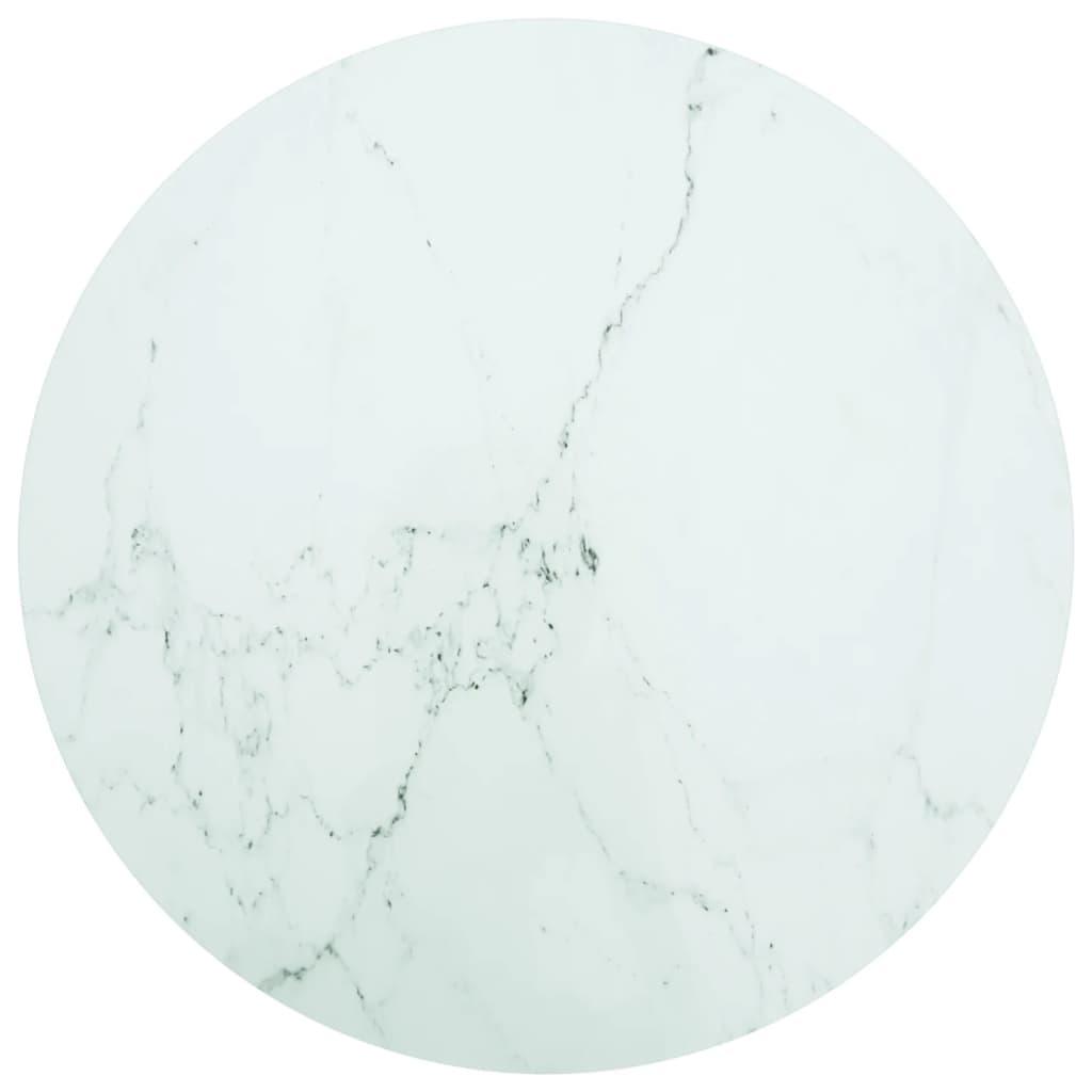 Vidaxl Tabletop, White, Ø90X1 Cm, Glass with Marble Pattern