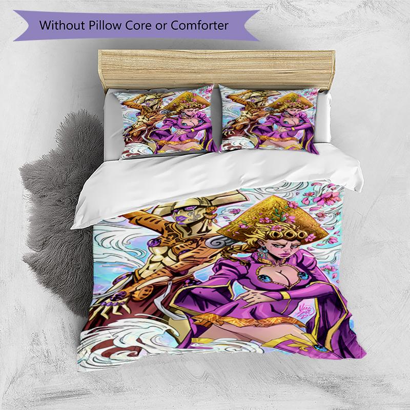 3pcs JoJo's Bizarre Adventure1 Pattern Bedding Set Duvet Cover Set Includes Duvet Cover &pillowcases, Perfect All Season Bedroom Decoration & Gift