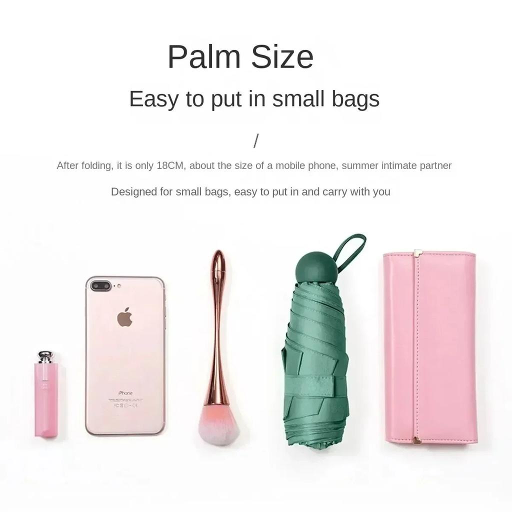 1Pc 55% Off Mini Sun Umbrella Pocket Rain Umbrella Vinyl Folding UV Ultraviolet Protection Sun Shade Pocket Parasol Capsule