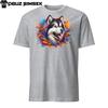 Buntes Alaskan Malamute Unisex T-Shirt: Einzigartige Hunde-Kunstwerke, lebendiges Design!