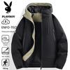 PLAYBOY Men's Hooded Windproof Waterproof Outdoor Jacket