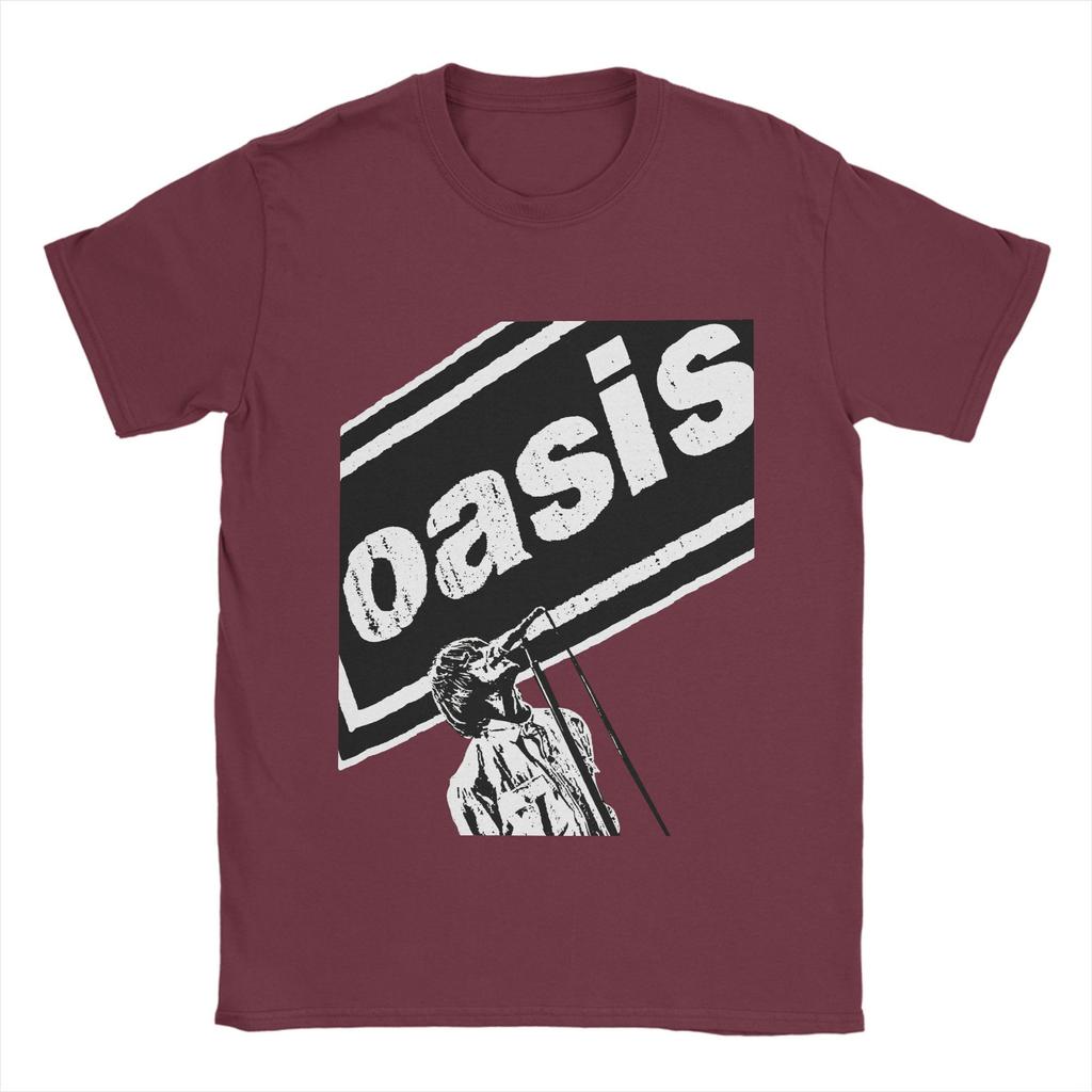 Men T-Shirt Oasi/s Hipster Cotton Tee Shirt Short Sleeve Rock Band T Shirts O Neck Tops Plus Size
