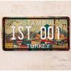 Istanbul Turkey Souvenir License Plate 15x30cm, Metal Car Decor Gift