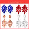 Elegante Blatt-Hängeohrringe Mit Wasserdazzle-Kristallen Für Damen Hochzeits Schmuck