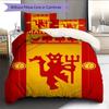 Simple MUFC Decor Bedding Quilt Set Quilt Cover Pillowcase Home Decoration Birthday Gift (1 * Duvet Cover + 2 * Pillowcase, Without Core)