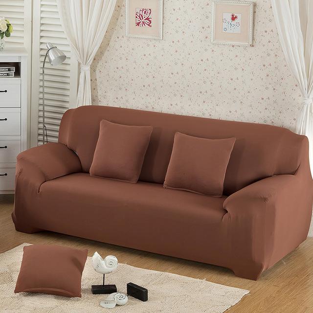Stretchy Solid Hued Sofa Covers For Living Room Sofa Cover Corner Couch Cover Slipcover Armchair Protective Cover 1 /2 /3 /4 Seater