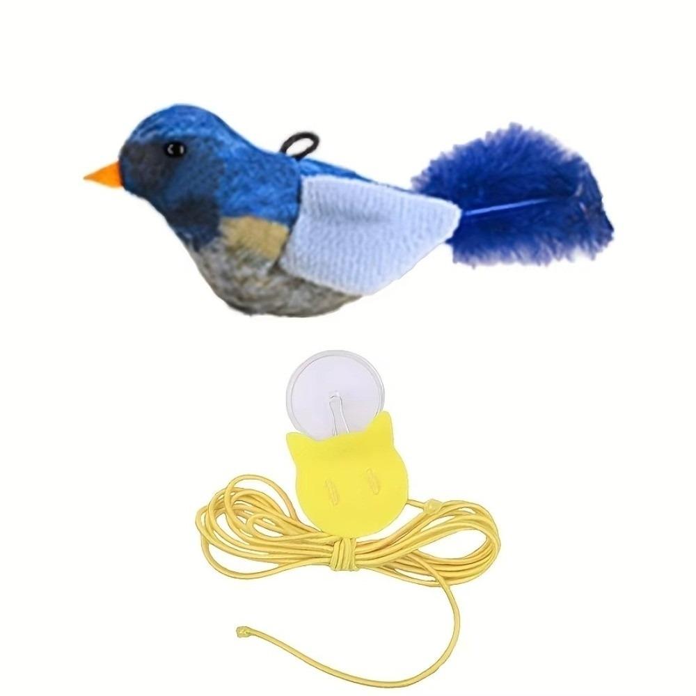 Plush Flying Bird Cat Toy Vivid Chirping Interactive Chirping Bird Cat Toy for Cat Supplies