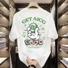 2024Year MenTT-shirt Short Sleeve New Summer Trendy Loose Mahjong PrintinginsFashion Brand Round Neck Pullover Top