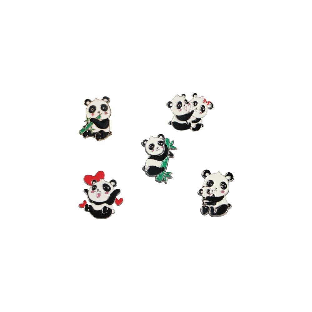 Enamel Giant Panda Zinc Zinc Alloy Brooch Chinese Style Creative Women