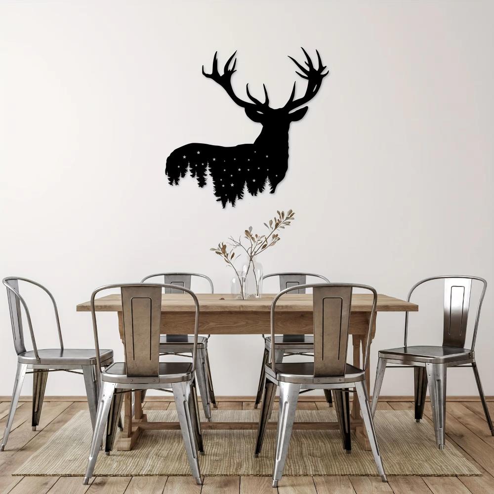 Decorazione murale in metallo con motivo a cervo, resistente e antiruggine, decorazione murale in alluminio composito per interni, decorazione per la casa, decorazione murale per il soggiorno