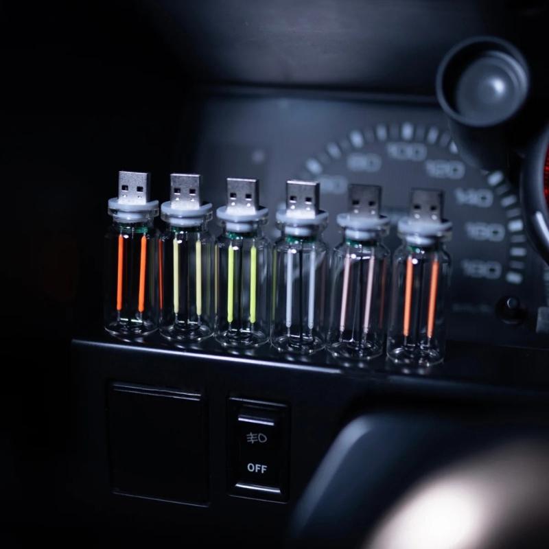 Mini LED Bulb Lamp for Car Bedroom USB Car Night Light Atmosphere Light LED Lighting Retro Inspired Auto Mood Lamps