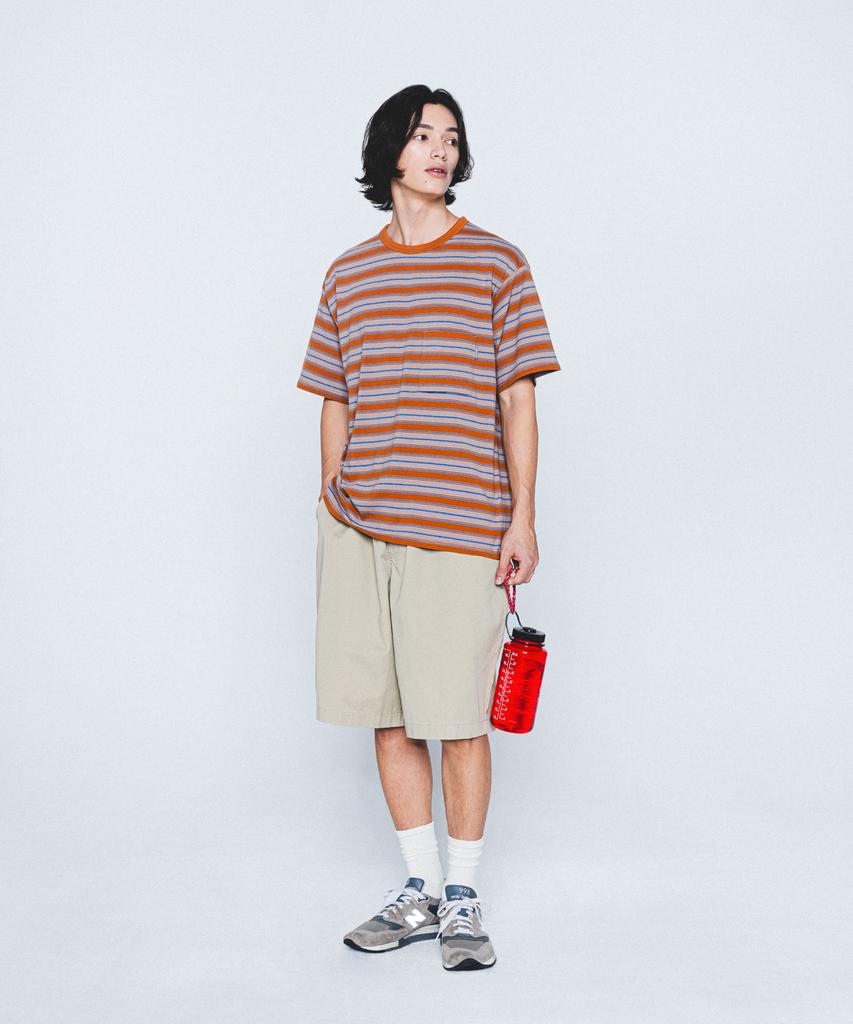 ESPIONAGE Multi Border Pocket Tee Orange