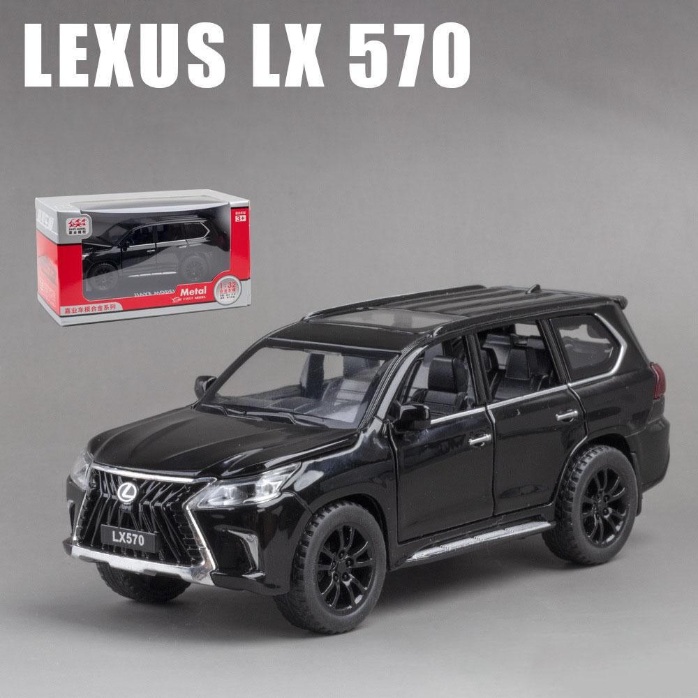 1:32 Scale Lexus LX570 Off-Road Alloy Diecast Car Model,Pull Back Metal Vehicle Toy with Sound and Light 6 Open Doors for Kids Adults Gift Collection