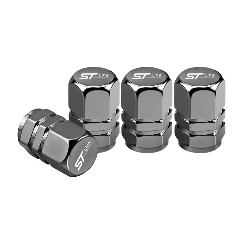 4Pcs Car Emblem Metal Bolt-in Wheel Tire Valve Caps Dust Cover For Ford ST Line Focus Fiesta Puma Ranger Kuga MK7 MAX Mondeo Knsh65
