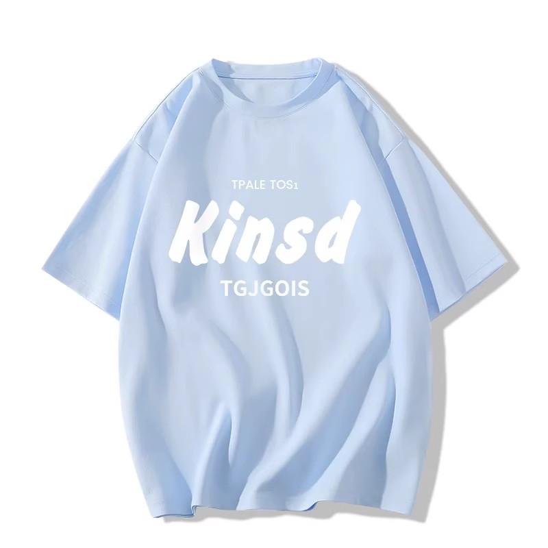 Koszulki z czystej bawełny Kobiety lato uroczy nadruk z kreskówki hip hop Streetwear casualowa koszulka Damska Harajuku Oversize Krótki Rękaw niebieski y2k Topy młoda dziewczyna