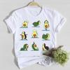 Zomer Ronde Hals Schattig Avocado Patroon Bedrukte Top Modieuze Casual Puur Katoen Korte Mouw Dames T-shirts