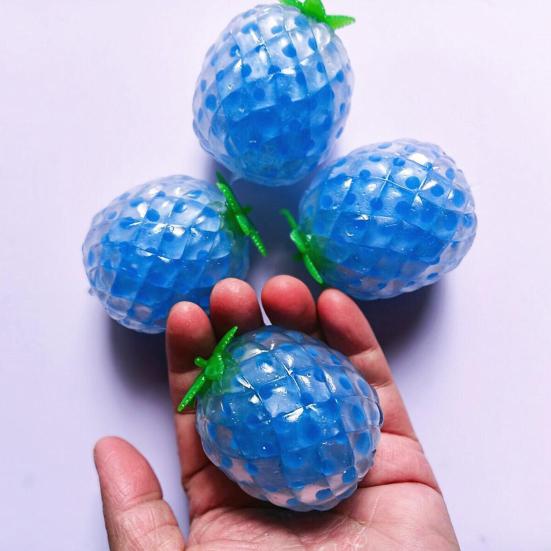 Grape Strawberry Fruit Squeeze Toy Colorful TPR Stress Relief Balls Soft Fidget for Kids Adults Portable Decompression Gadget for Anxiety Party Favors