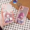 Coque de téléphone Genshin Impact Yae Miko Pour iPhone 13 12 11 Mini Pro XR XS Max 7 8 Plus X Arrière Rose transparent Mat