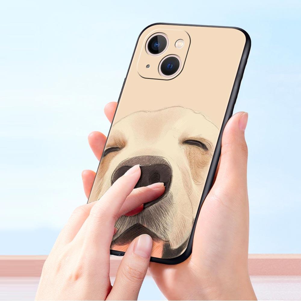 Cão Labrador Golden Retriever Capa de Telefone de Luxo Para Apple iPhone 16 11 15 14 Pro MAX 12 13 7 8 Plus X XR XS SE Capa de Silicone