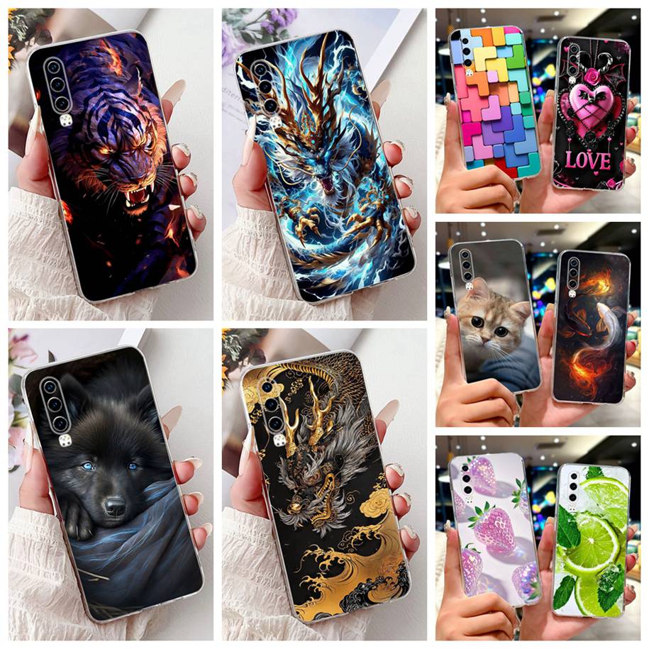 For Huawei P30 Case ELE-L29 ELE-L09 ELE-L04 Cover Luxury Dragon Cartoon Soft Silicone Clear Cover For Huawei P30 Pro P 30 Fundas