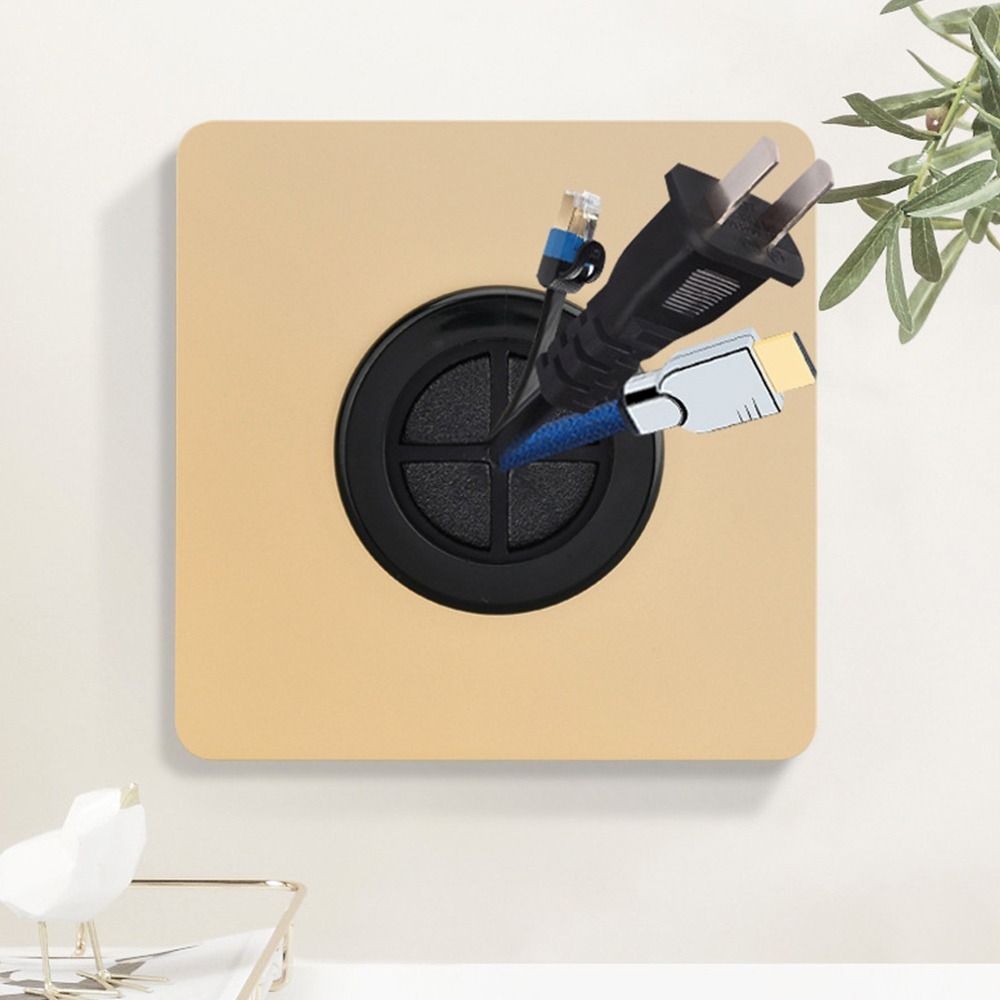 86Type Wall Blank Panel With Outlet Hole Decorative Cover Cable Socket Panel  Home