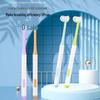 Three-Sided U-Shaped Toothbrush with Soft Bristles & Tongue Scraper for Adults
