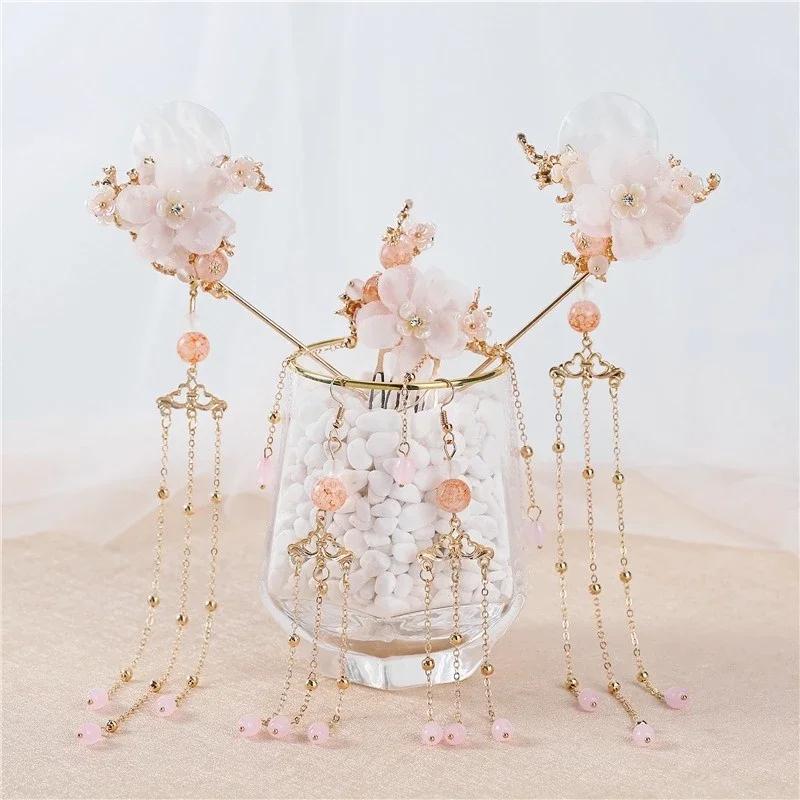 Hanfu Schmuck Quaste Schrittschmuck Haarnadel im antiken Stil mit Mädchenfrisur im antiken Stil Haaraccessoires Haarkrone